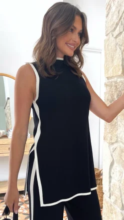 Fashion Allied Sets|Tops^Newport Top - Black/White