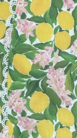 LILYWHYT Tops^Nova Crop Top - Lemon Print