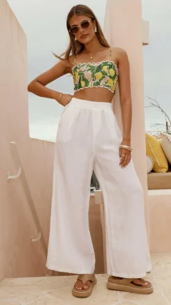 LILYWHYT Tops^Nova Crop Top - Lemon Print