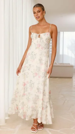 LILYWHYT Dresses|Maxi^Nova Maxi Dress - White Floral