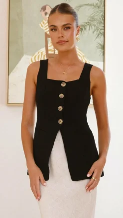LILYWHYT Tops^Obelia Top - Black