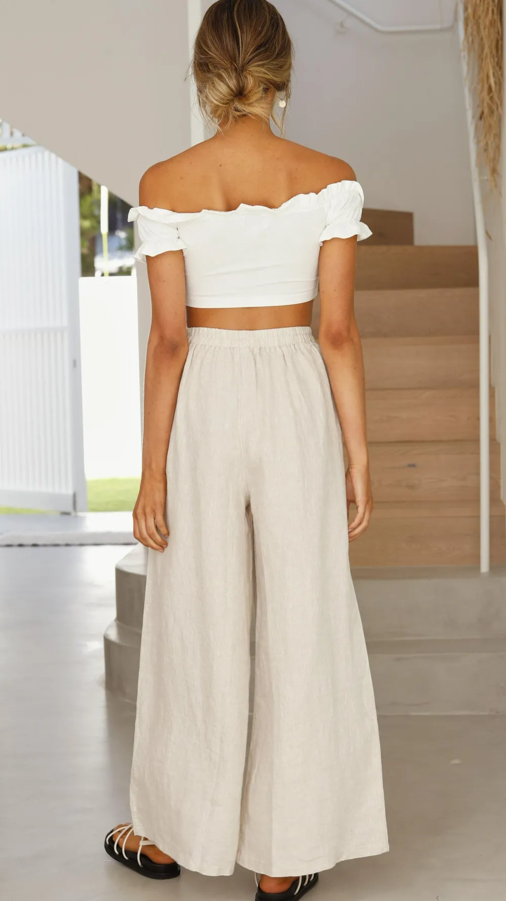 Fashion Allied Bottoms^Oceana Pants - Natural