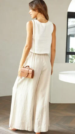Fashion Allied Bottoms^Oceana Pants - Natural
