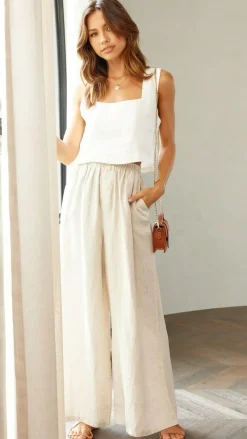 Fashion Allied Bottoms^Oceana Pants - Natural