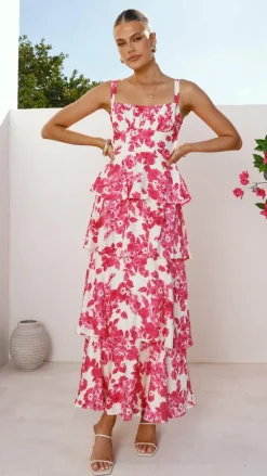 LILYWHYT Dresses|Maxi^Odilia Maxi Dress - Pink/White Floral