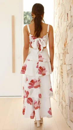 LILYWHYT Sale Dresses^Odilia Maxi Dress - White/Pink Floral