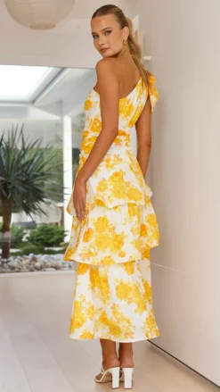 SASHA (BNE) Dresses|Maxi^Odilie One Shoulder Maxi Dress - Yellow Floral