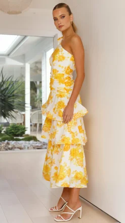 SASHA (BNE) Dresses|Maxi^Odilie One Shoulder Maxi Dress - Yellow Floral