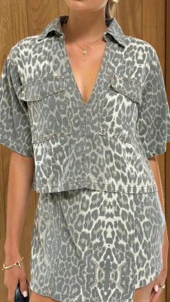 By Frankie Sets|Bottoms^Olivia Top and Skort Set - Leopard Print