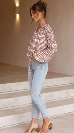 Pink Diamond Tops^Orane Top - Brown Spot