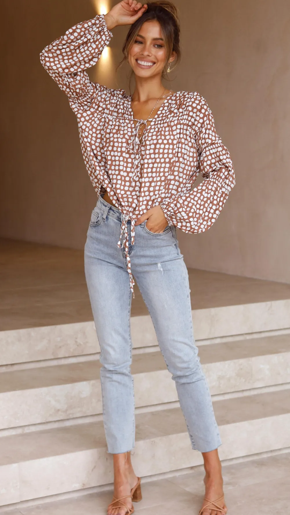 Pink Diamond Tops^Orane Top - Brown Spot