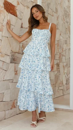 LILYWHYT Dresses|Maxi^Page Maxi Dress - Blue Floral