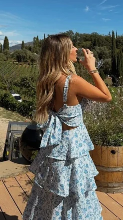 LILYWHYT Dresses|Maxi^Page Maxi Dress - Blue Floral