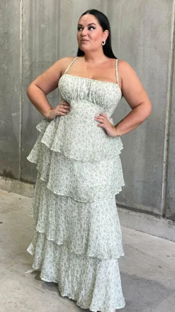 LILYWHYT Dresses|Maxi^Page Maxi Dress - Green Floral