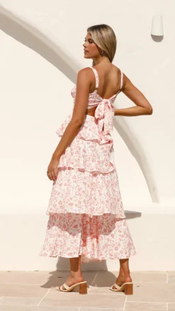 LILYWHYT Dresses|Maxi^Page Maxi Dress - Peach Floral