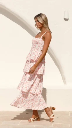 LILYWHYT Dresses|Maxi^Page Maxi Dress - Peach Floral