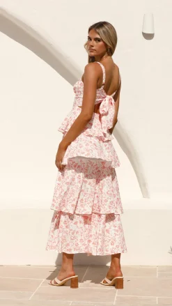 LILYWHYT Dresses|Maxi^Page Maxi Dress - Peach Floral