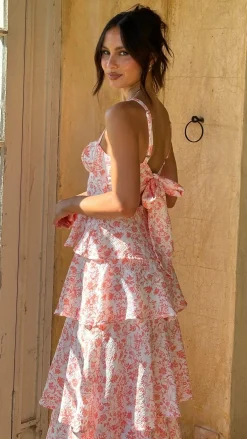 LILYWHYT Dresses|Maxi^Page Maxi Dress - Peach Floral