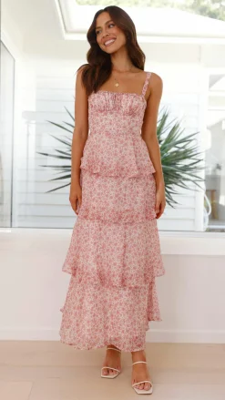 LILYWHYT Dresses|Maxi^Page Maxi Dress - Pink / White Floral