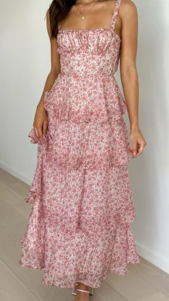 LILYWHYT Dresses|Maxi^Page Maxi Dress - Pink / White Floral