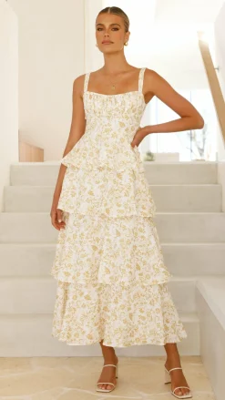LILYWHYT Sale Dresses^Page Maxi Dress - Yellow Floral