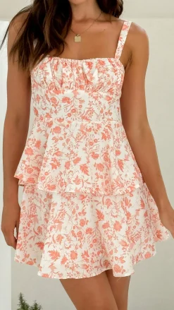 LILYWHYT Sale Dresses^Page Mini Dress - Peach Floral