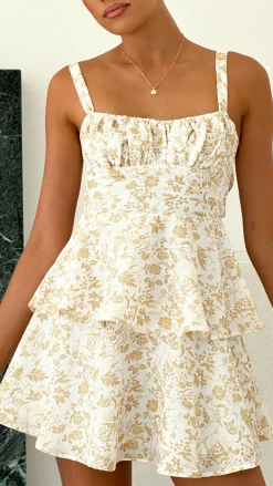 LILYWHYT Sale Dresses^Page Mini Dress - Yellow Floral
