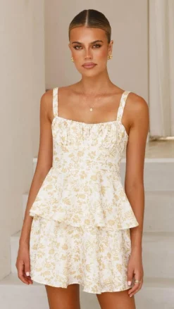 LILYWHYT Sale Dresses^Page Mini Dress - Yellow Floral