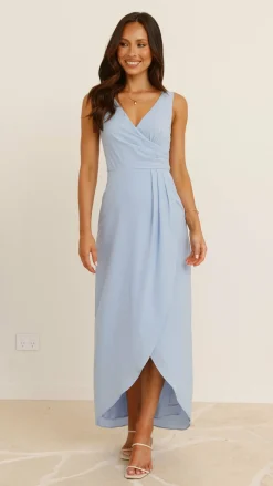 LILYWHYT Mi Amore|Dresses^Pamela V Neck Maxi Dress - Blue