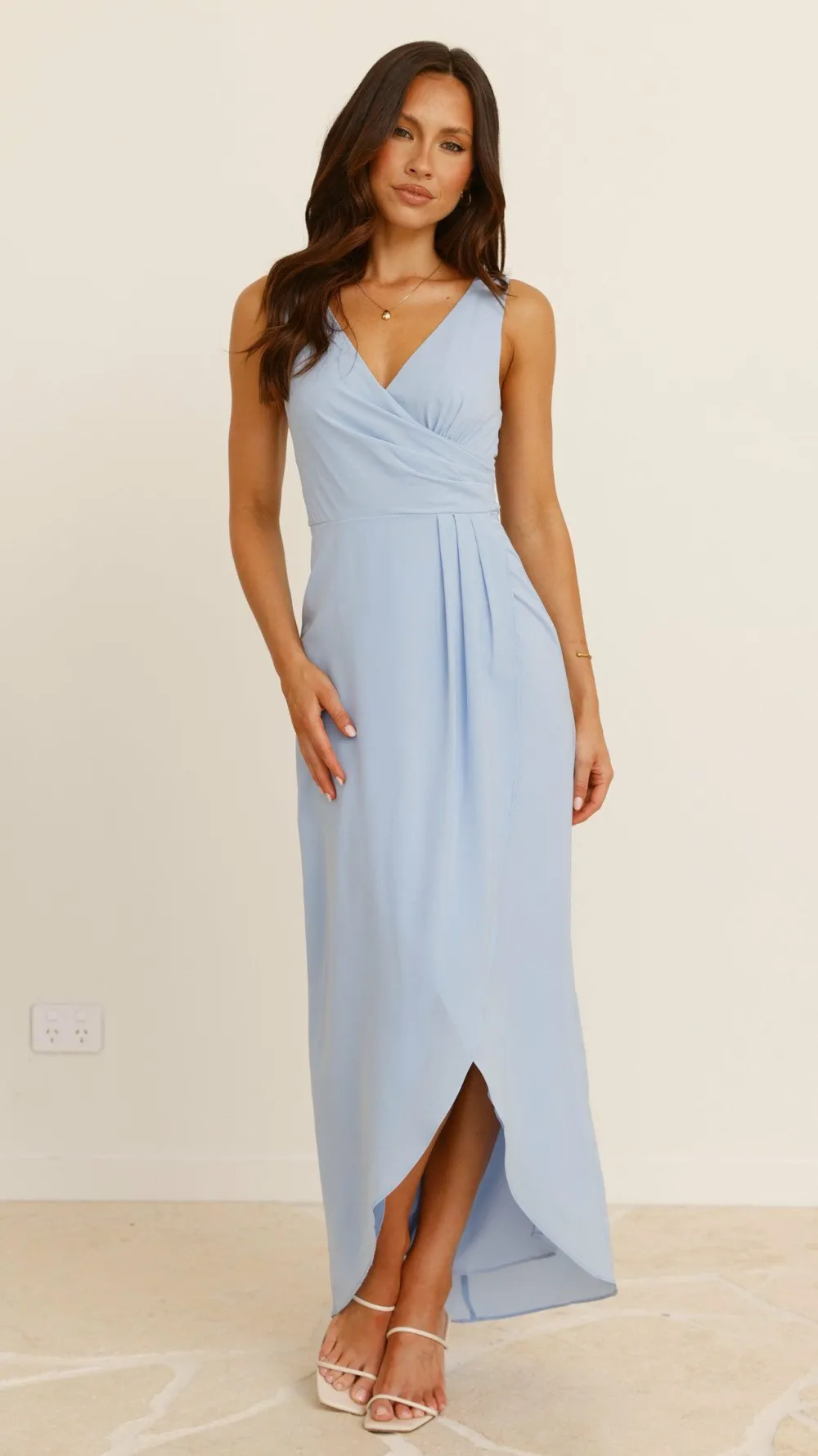 LILYWHYT Mi Amore|Dresses^Pamela V Neck Maxi Dress - Blue