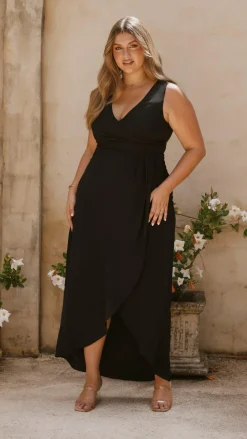 LILYWHYT Mi Amore|Dresses^Pamela V Neck Maxi Dress - Black