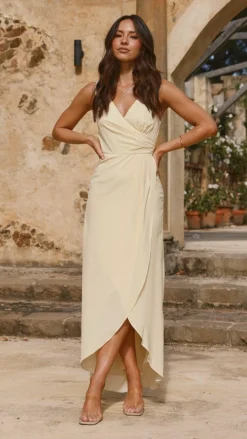 LILYWHYT Mi Amore|Dresses^Pamela V Neck Maxi Dress - Yellow