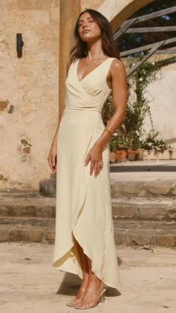 LILYWHYT Mi Amore|Dresses^Pamela V Neck Maxi Dress - Yellow