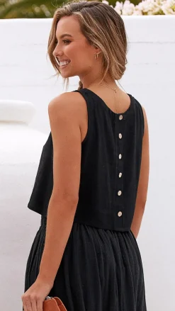 Desire Tops^Persephone Crop Top - Black