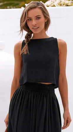 Desire Tops^Persephone Crop Top - Black