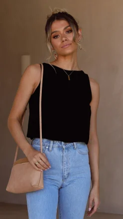 Desire Tops^Persephone Crop Top - Black
