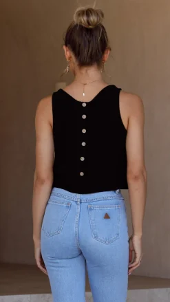 Desire Tops^Persephone Crop Top - Black