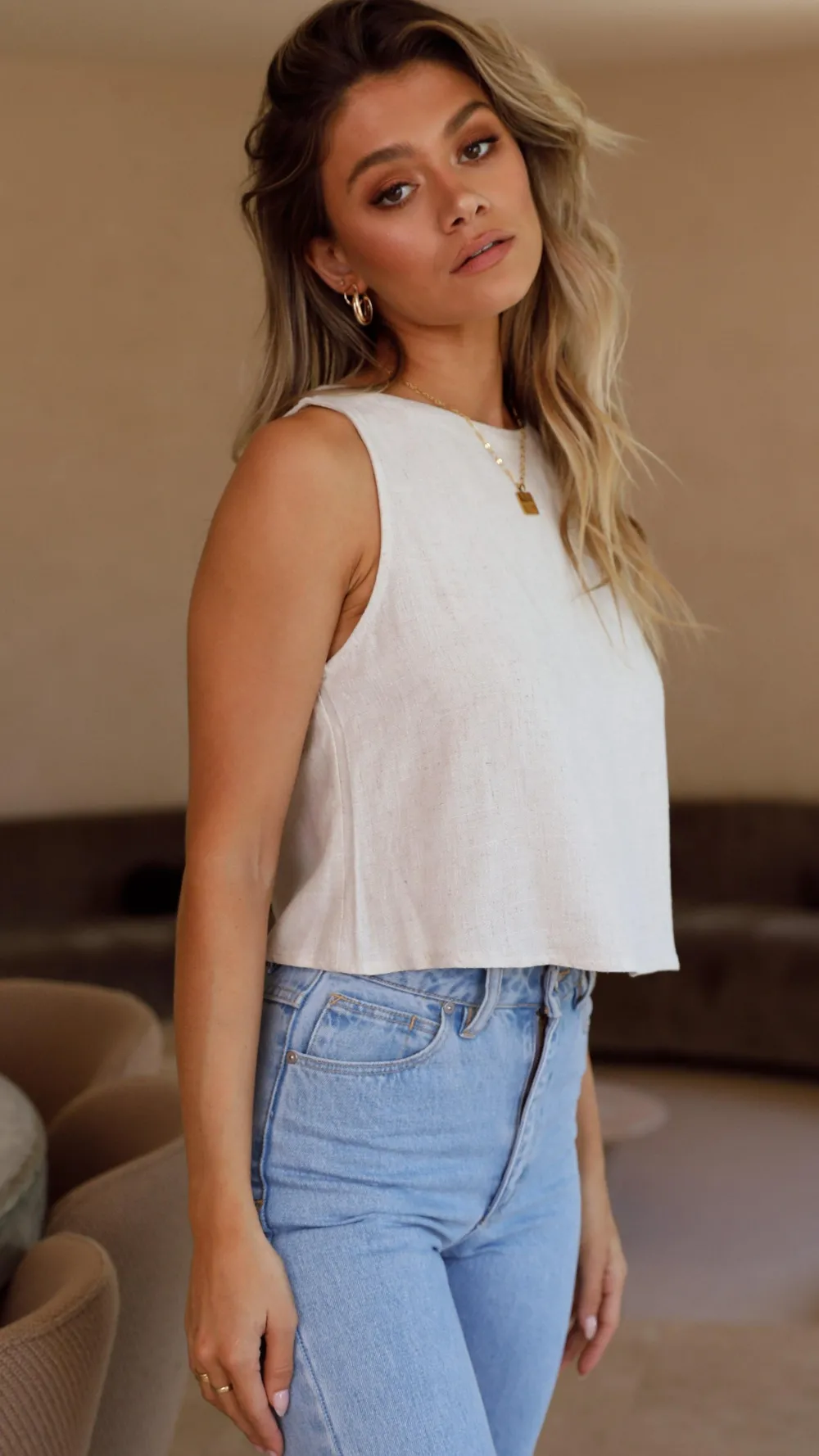 Desire Tops^Persephone Crop Top - Natural