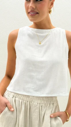 Desire Tops^Persephone Crop Top - White
