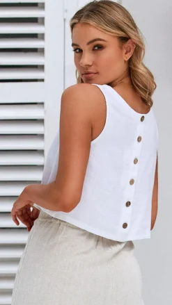 Desire Tops^Persephone Crop Top - White