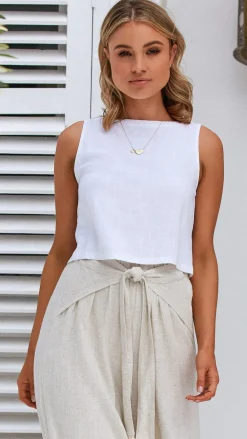 Desire Tops^Persephone Crop Top - White