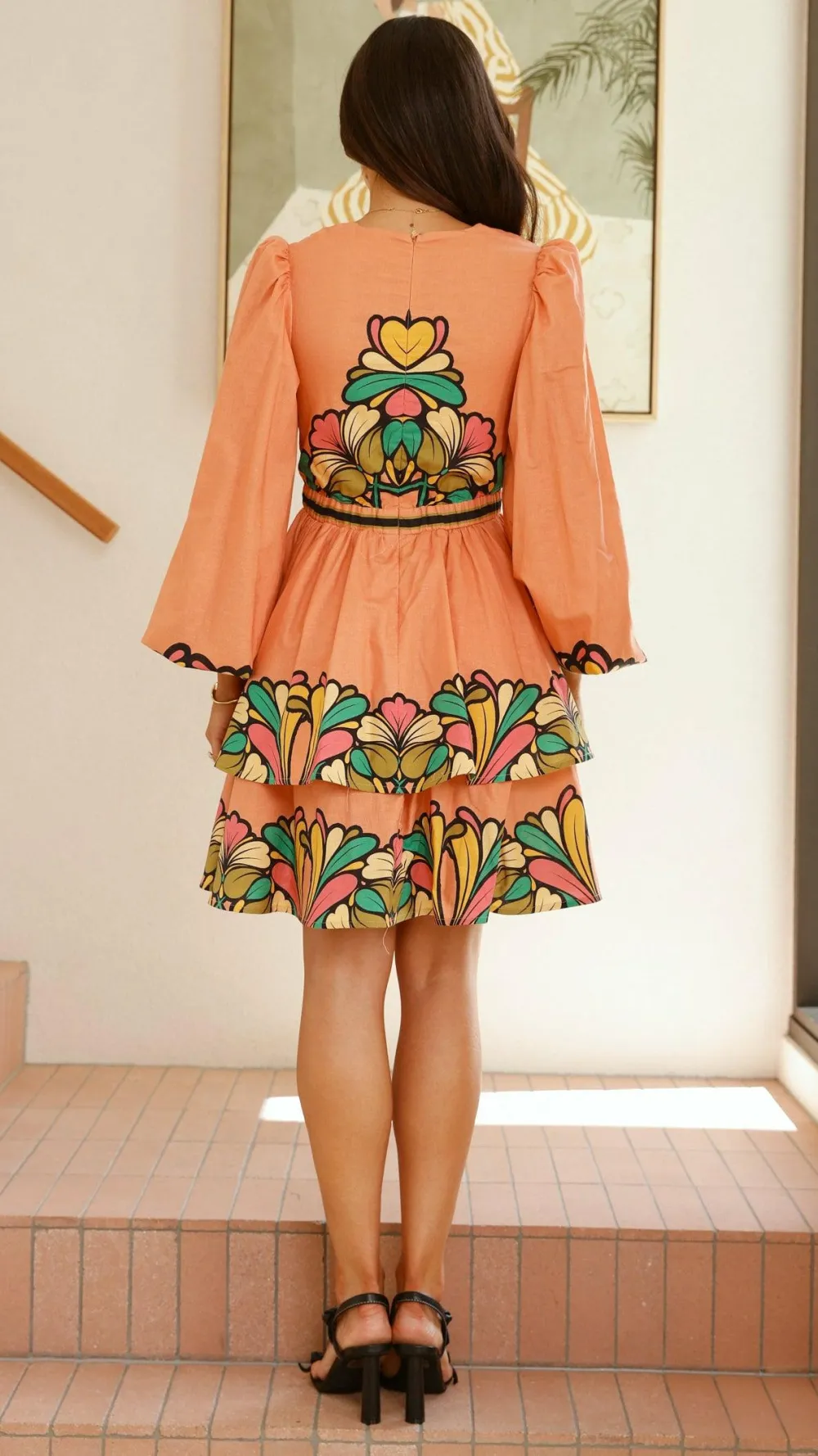 Bubblegum Sale Dresses^Portugal Long Sleeve Mini Dress - Melon