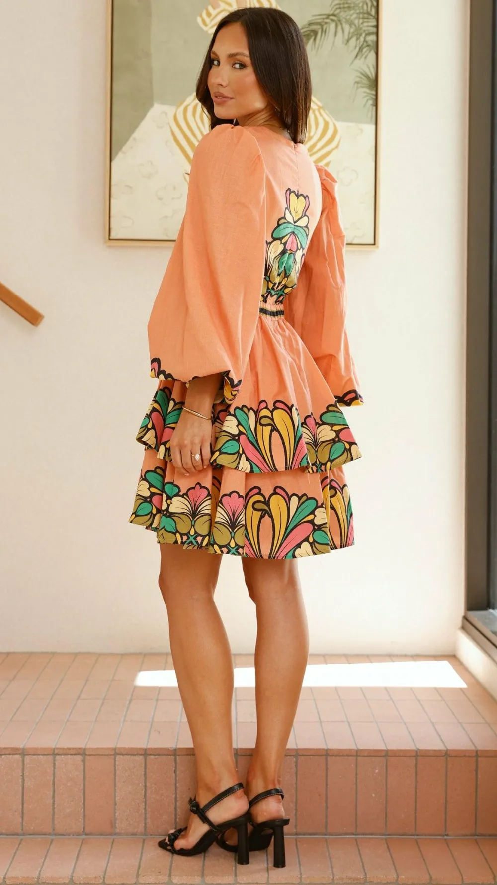 Bubblegum Sale Dresses^Portugal Long Sleeve Mini Dress - Melon