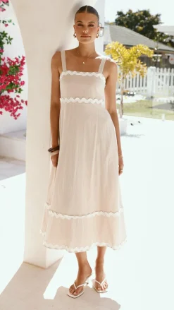 Miracle Fashion Dresses|Maxi^Raelynn Midi Dress - Beige/White