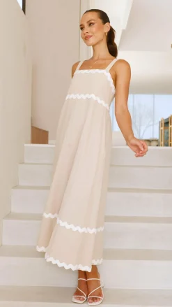 Miracle Fashion Dresses|Maxi^Raelynn Midi Dress - Beige/White