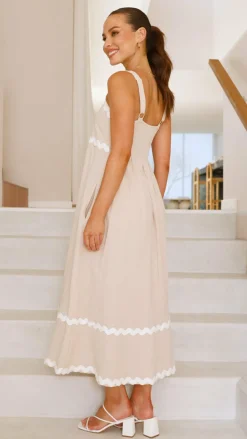 Miracle Fashion Dresses|Maxi^Raelynn Midi Dress - Beige/White