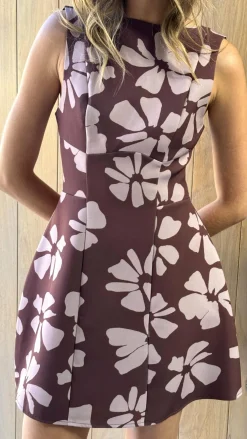 LILYWHYT Dresses|Mini^Rafiki Mini Dress - Brown Daylillies