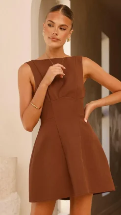 SASHA (BNE) Dresses|Mini^Rafiki Mini Dress - Chocolate