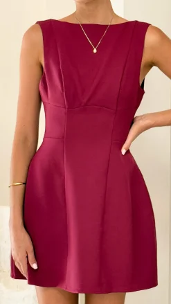 SASHA (BNE) Dresses|Mini^Rafiki Mini Dress - Wine