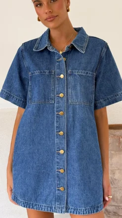 By Frankie Denim Dress Edit|The Denim Edit^Rayna Denim Mini Dress - Dark Denim